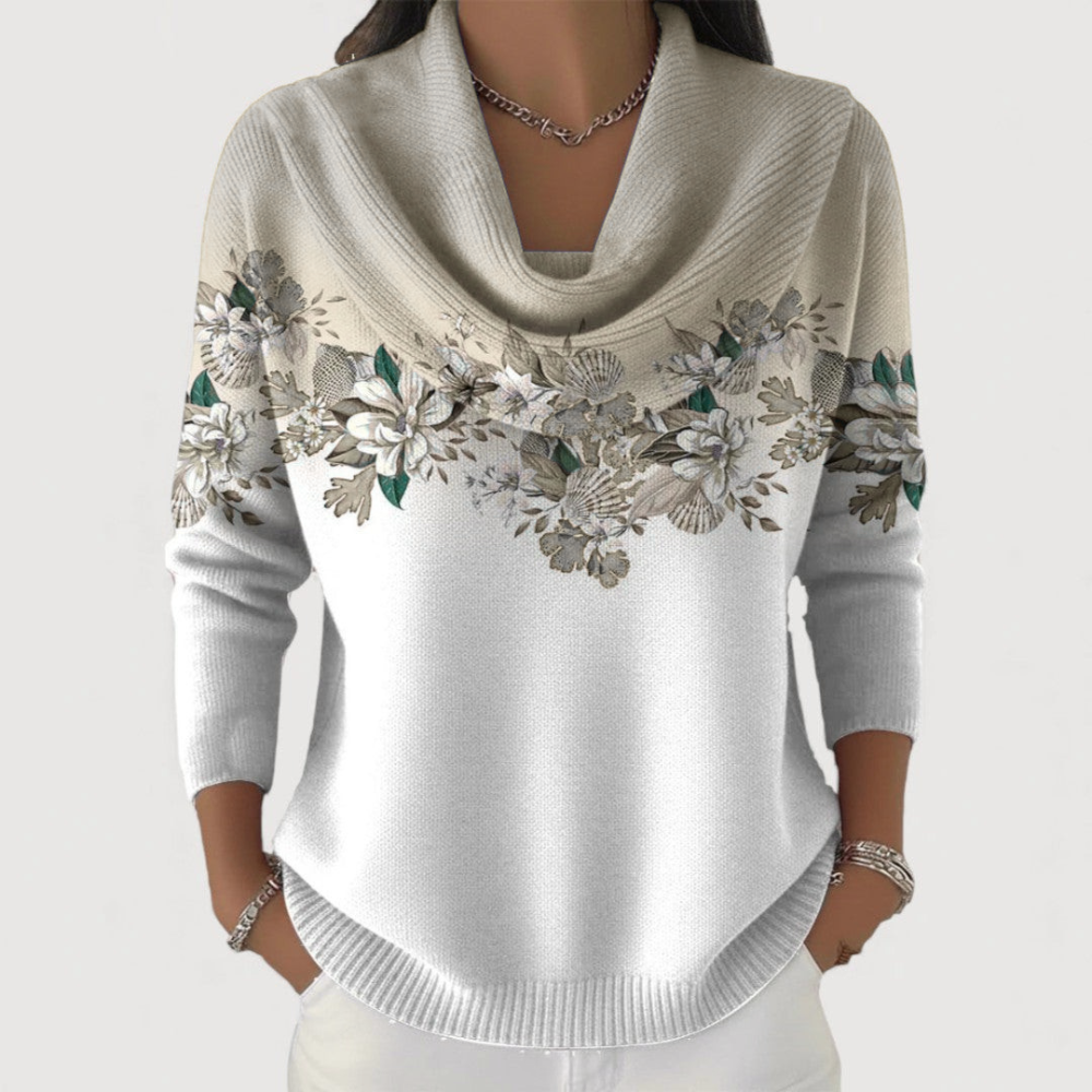 Rosalind | Draped Floral Sweater