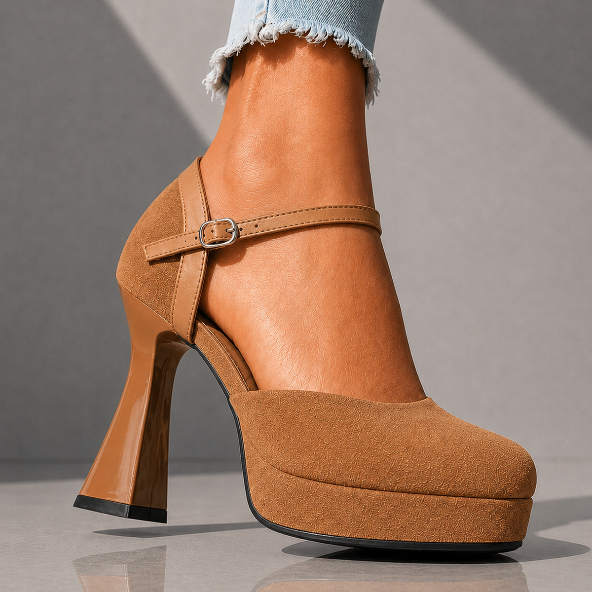 Selena | Faux Suede Platform Heels