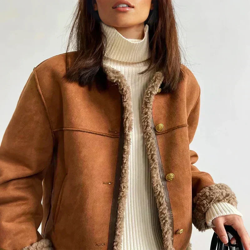 Addison | Elegant Faux Shearling Coat