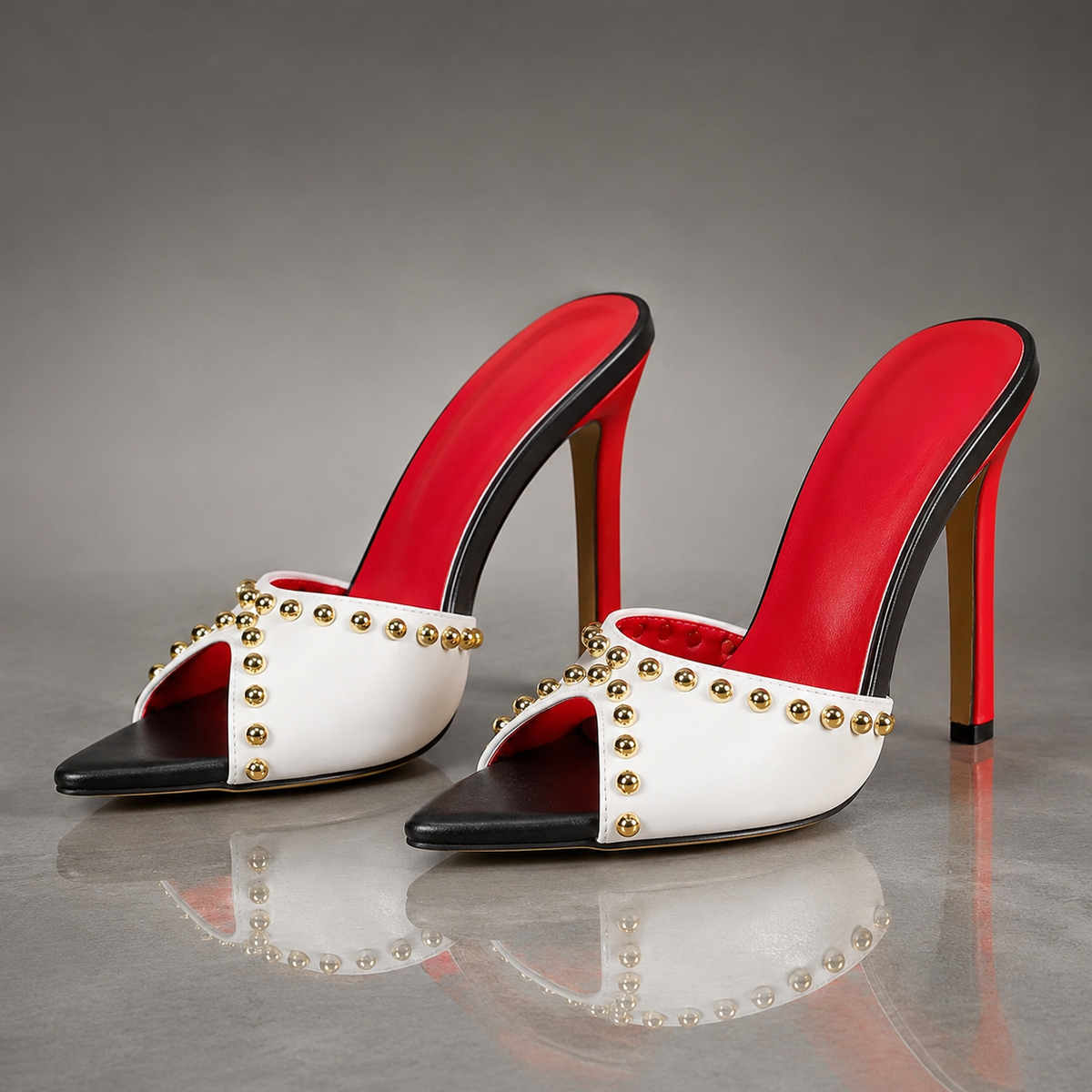 Talia | Stilettos with Gold-Tone Studs