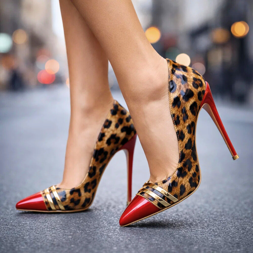 Natalia | Contrast Leopard Print Heels