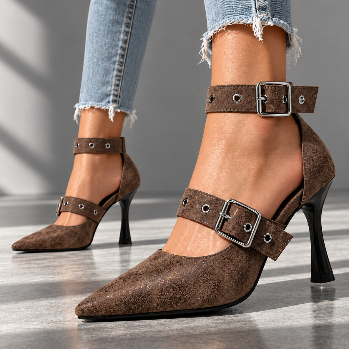 Natalia | Buckle Strap Heels